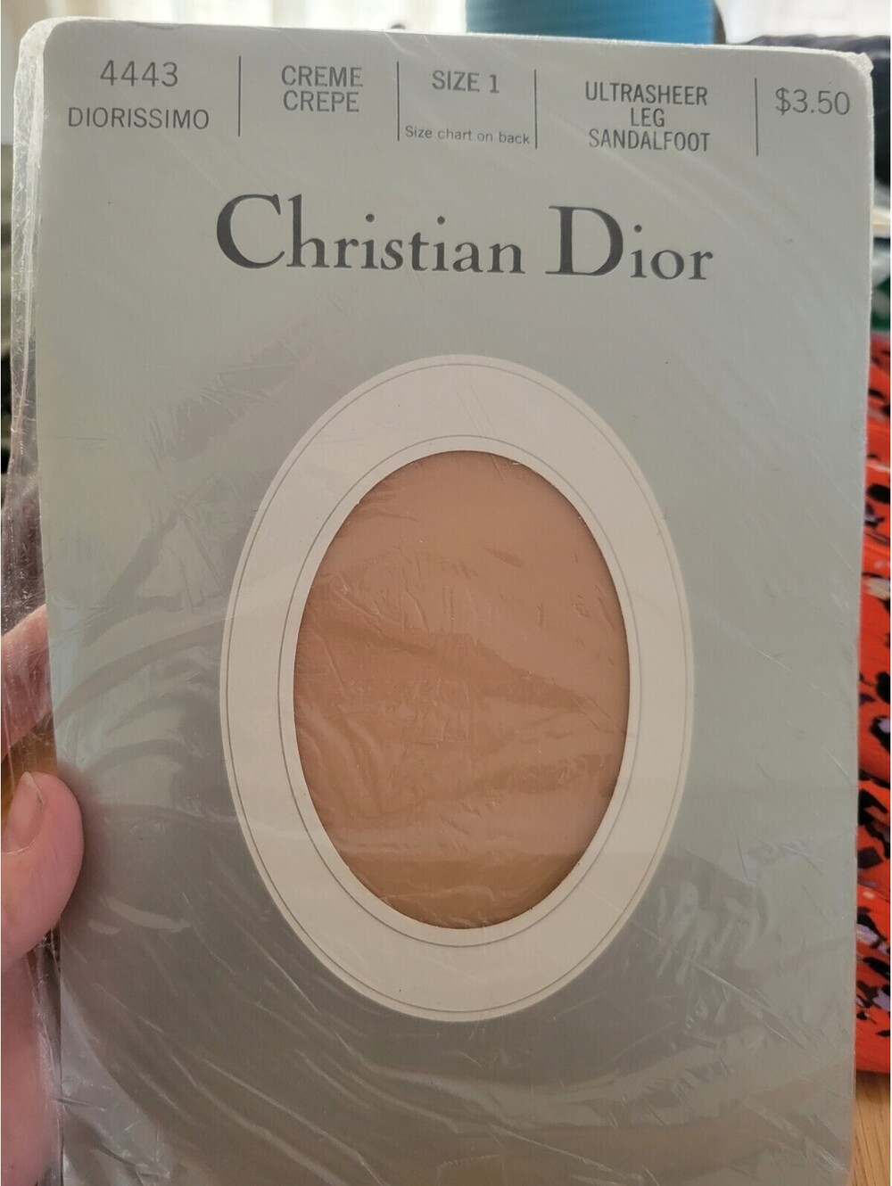 Vintage Christian Dior Diorissimo Pantyhose Sz 1 Ultra Sheer Sandalfoot NOS New